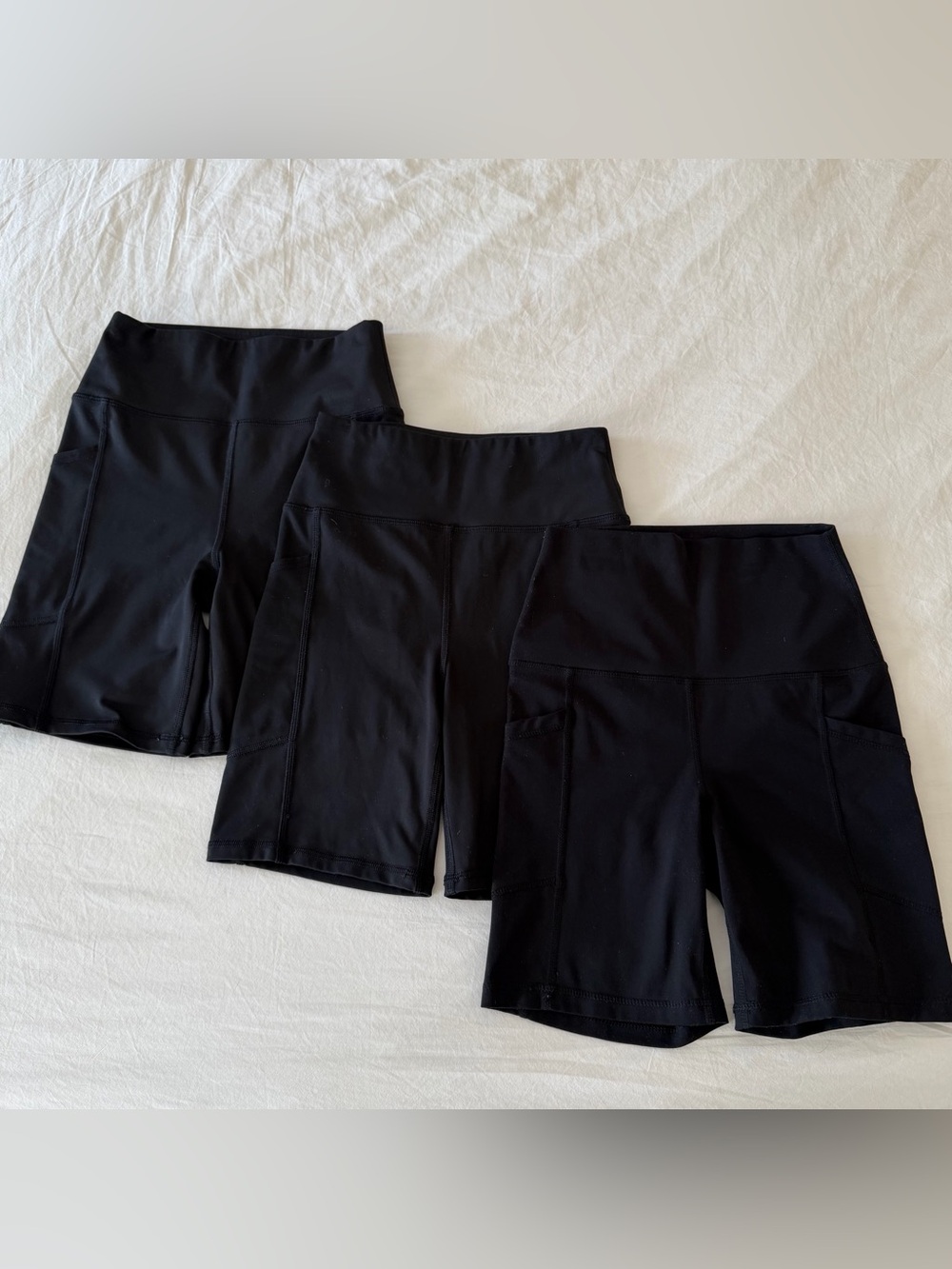 Aerie & Yogalicious Black High-Rise Bike Shorts Trio size small
